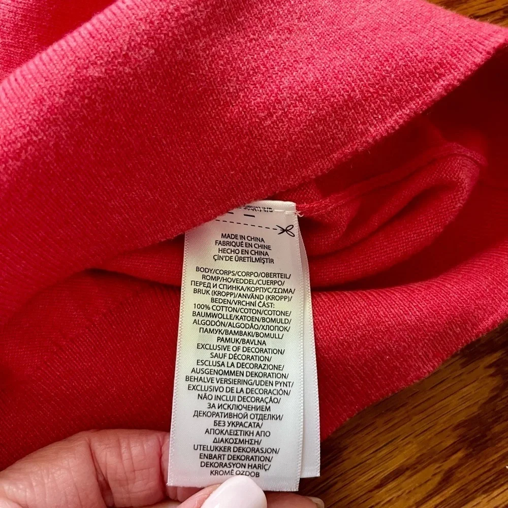 Polo Ralph Lauren Cotton V Neck Red/Orange Sweater, Size Large